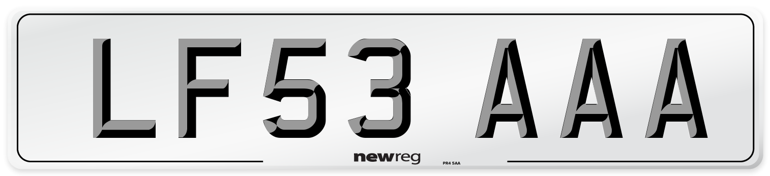 LF53 AAA Number Plate from New Reg